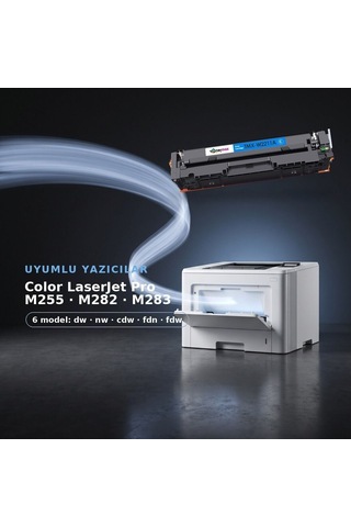 Hp Color Laserjet Pro M255dw Uyumlu  Toner Çipli W2211a Mavi