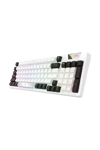 Adara Beyaz/siyah %95 Haimu Linear Pink Switch Hotswap Rgb İngilizce Mekanik Gaming Klavye