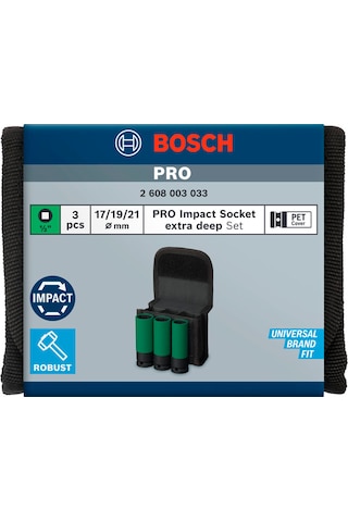 Bosch Pro Lokma Takımı 1/2" 3 Parça Darbeli - 2608003033