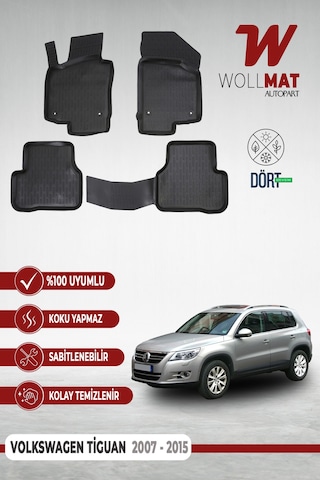 Volkswagen Tiguan Paspas 2007 2015 Arası 3d Havuzlu Paspas Seti
