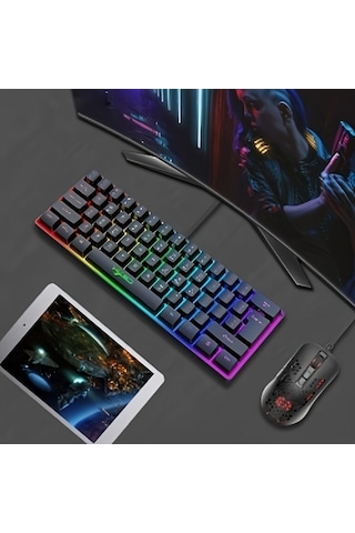 Fastbuy Pc Oyuncuları İçin Mini Rgb Kablo Klavye, Mekanik Klavye