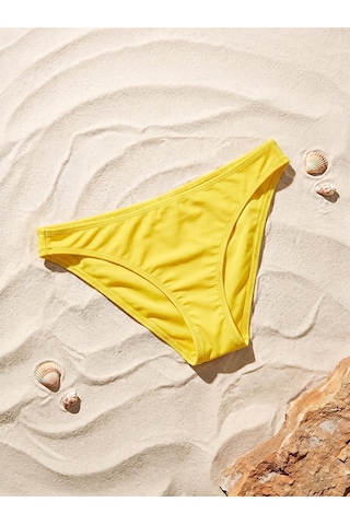 Lcw Dream Sarı Düz Raşel Kumaş Kadın Bikini Alt