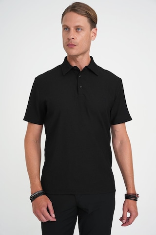 Efor Slim Fit Polo Yaka Modal Fitilli Kısa Kol Siyah Tişört Ts 904 Siyah