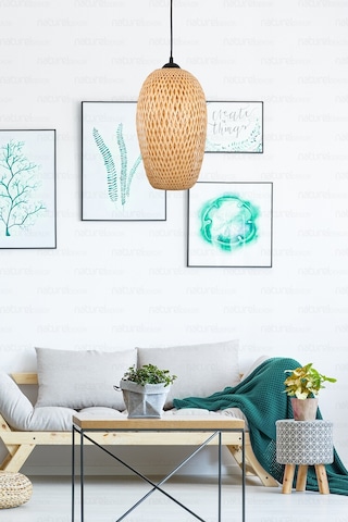Bohem Bambu Boja Pendant Sarkıt Avize Lamba 23 Cm - Iskandinav, Modern, Bohem, Rattan Aydınlatma Bej
