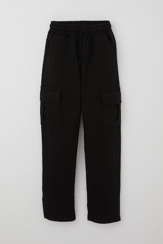 Breeze Erkek Çocuk Pantolon Kargo Cepli Beli Lastikli 6-10 Yaş, Siyah Siyah