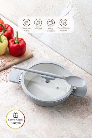 Emsan Swiss Cyrstal Rs Karnıyarık Tenceresi Gri 26 Cm Gri