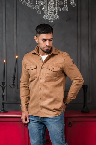 Advante Slimfit Çift Kapak Cepli Astarsız Kaşe Gömlek Devetüyü