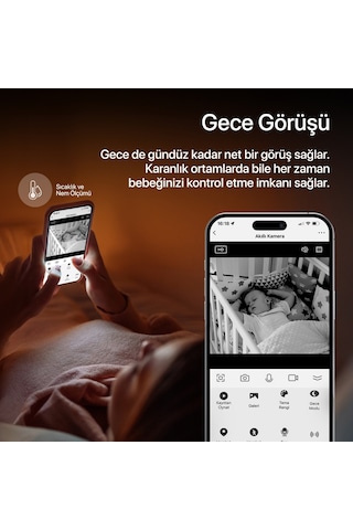 Xenon Smart Dijital Monitörlü 5" LCD Akıllı Bebek Kamerası
