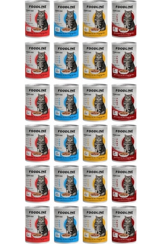 Foodline Karışık 4 Çeşit Yetişkin Kedi Konservesi 24 x 400 G