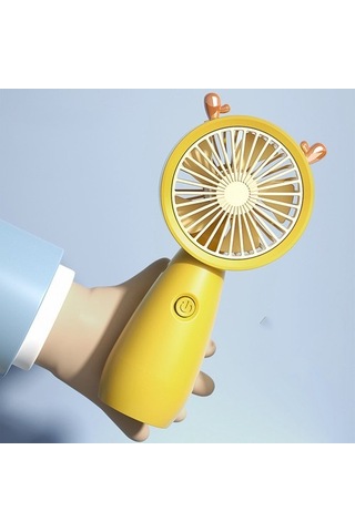 Usb Mini El Fanı Açık Mini Masaüstü Ofis Dilsiz Şarj Taşınabilir El Fanı Sarı 0290 Renkli