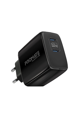 Promate PowerPort-65 GaNFast 65W Süper Hızlı Type-C PD Şarj Cihazı, Tablet, Akıllı Telefon, Notebook Uyumlu