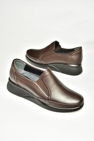 Fox Shoes T555193103 Kahverengi Hakiki Deri Comfort Ortopedik Taban Kadın Ayakkabı Kahverengi-hakiki Deri Kahverengi