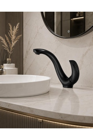 Elıte Kısa Lavabo Bataryası Mat Sıyah Siyah