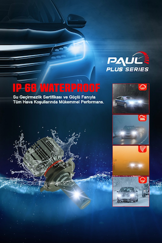 Paul Plus H4 18.000 Lümen Güç Şimşek Etkili Odaklı Ufuk Çizgili
