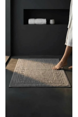 %100 Pamuk 2'li Antrasit Banyo Paspas Seti 2x50 70cm Diğer