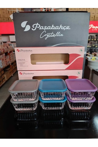 Paşabahçe 950126- Frezya 6 Lı Saklama Kabı 3 Renkli Şeffaf