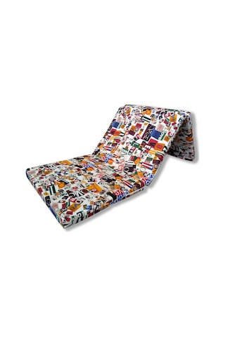 Mor Minder Love Model Katlanır Kamp ve Çadır Yatağı 70 x 180 6 CM Gri Çok Renkli