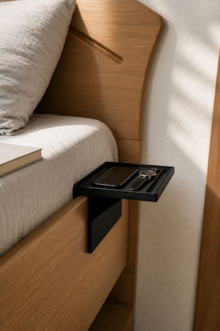 Modern Yatak Kenarı Organizer Rafı Çok Amaçlı Telefon, Kahve Ve Aksesuar Standı siyah
