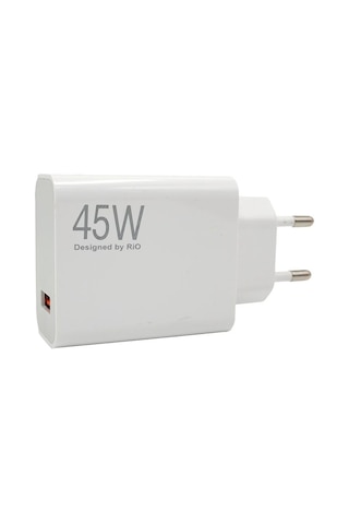 Rio Tech Samsung Uyumlu 45w Şarj Aleti Type-c Pd 3.0 Süper Hızlı Şarj Adaptörü / S23 Ultra S24 Plus Beyaz