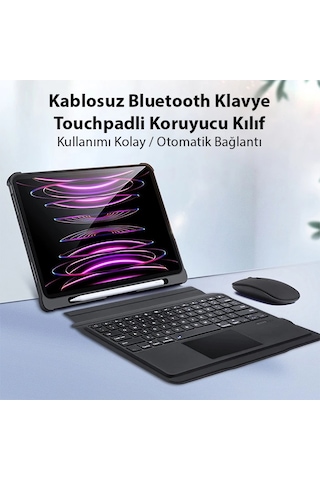 Dux Ducis İpad Pro 12.9 2022/2021/2020 Sk Series Kablosuz Bluetooth Klavye Touchpad Kılıf- 5775 Çok Renkli