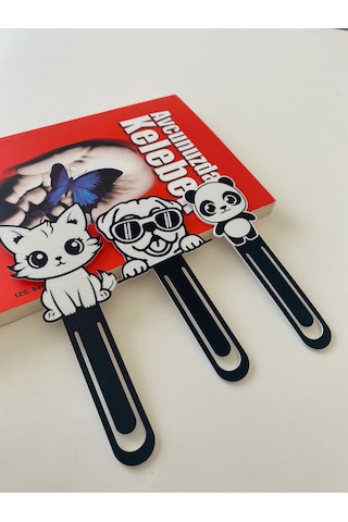Sevimli Dostlar Figürlü Kitap Ayracı 3 Lü Set Renkli Sert Plastik Hediyelik