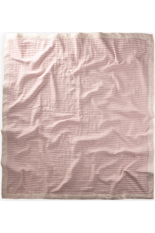 Kalın Biyeli Çift Kat Ham Battaniye 85x90 Cm Gül Kurusu Çizgili Gulkurusu