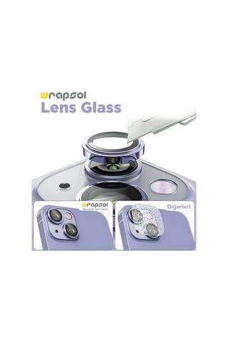 Apple Uyumlu iPhone 14 Plus Kamera Lens Koruyucu Mor