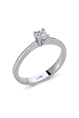 Lova D Renk 0,23 Karat Pırlanta Tektaş Yüzük - 1030044