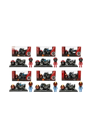 1:14 Sesli Ve Işıklı Çek Bırak Motosiklet Çok Renkli