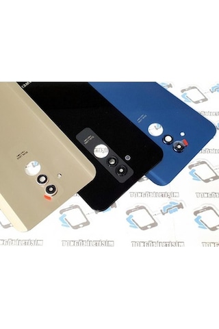 Tkgz - Mate 20 Lite Arka Pil Batarya Kapağı (Kamera Lensli Cam) (275868813) Siyah