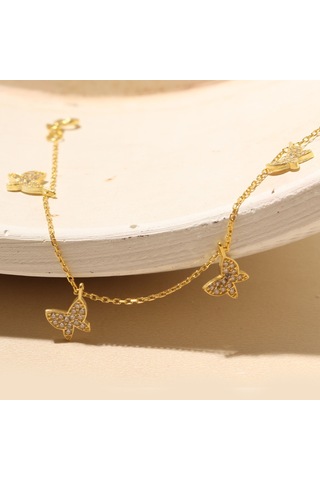 Kelebek Zincir Bileklik 719131 Gold Gümüş