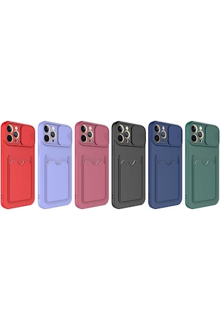 Apple Uyumlu iPhone 12 Pro Max Uyumlu Kartix Kılıf-koyu Mor Koyu Mor -