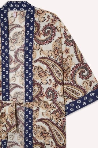 Defacto Regular Fit Kuşaklı Etnik Desenli Pamuklu Kimono-fall İn Love D0456ax25spnv247 Lacivert