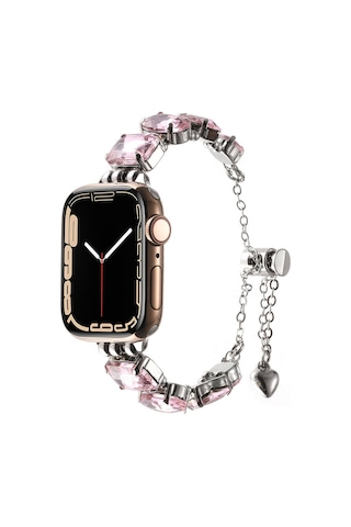 iOs Watch Uyumlu 42mm Zore Krd-115 Renkli Taş Tasarımlı Kordon-colorful