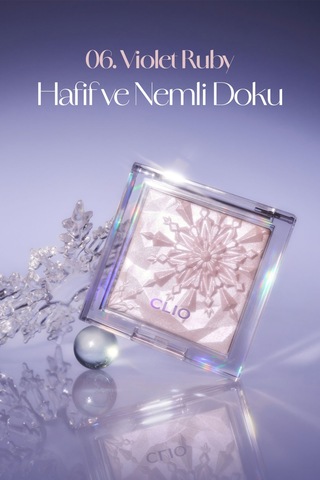 Mikro İnci Tanecikleriyle Yoğun Işıltı Sağlayan Highlighter Clıo Prism Highlighter 06 Violet Ruby 06 Violet Ruby