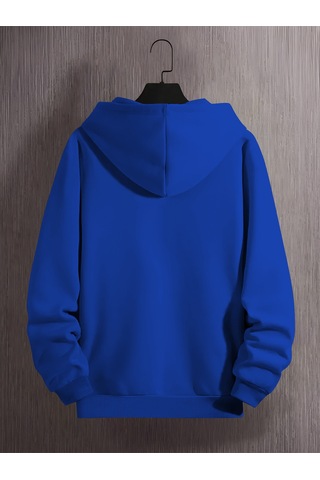 Uyguntarz Unisex Tembel Animal Baskılı Oversize Sweatshirt Mavi