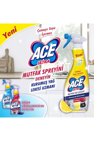 Ace Çamaşır Suyu İçermez Ultra Köpük Mutfak 3 x 700 ML