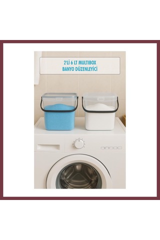 Storeşahin 2 Li Multibox Deterjanlık Kutusu & Banyo Düzenleyici & Saklama Kutusu 6 Lt Şeffaf Shn0720