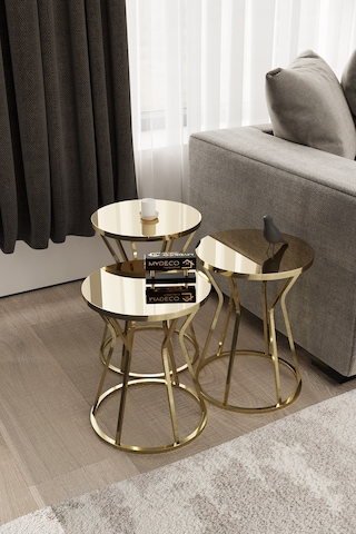 Kum Saati Zigon Sehpa Gold Bronz