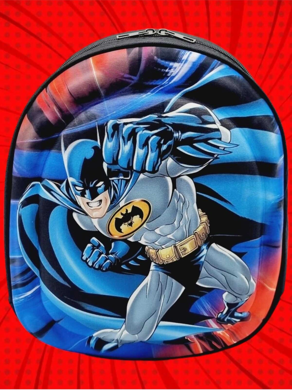 Tezzgelsin 2-6 Yaş Anaokulu Kreş Yarasa Adam Batman Eva Kabartma Baskılı Sırt Çantası Ve Okul Çantası Çok Renkli