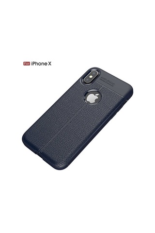 Apple Uyumlu iPhone X Kılıf Zore Niss Silikon Kapak Lacivert