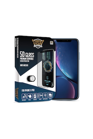 Buff Apple Uyumlu iPhone 11 Pro 5D Glass Anti Hacker Ekran Koruyucu