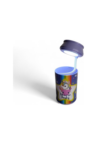 Çocuk Masa Lambası Kalemlik Unicorn Mor Mor