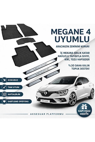 Renault Megane 4 4d Havuzlu Paspas Seti Kapı Eşiği li 2016-2024 Uyumlu