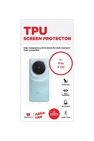 Vivo X100 Arka Ve Yan Koruyucu Tpu Film