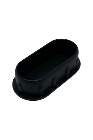 Oval Demir Profil İç Tapa Geçme Plastik Ayak Geçme Koruma Plastiği 50mm X 25mm 2 Adet Siyah Siyah