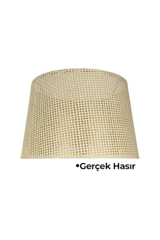 Hasır Krem Doğal Lambader Şapkası Krem