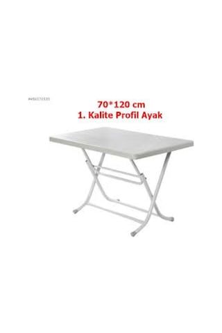 Buyukarısoy Gardelia 1.Sınıf Katlanır Beyaz Ve Teak 70X120 Plastik Masa Bahçe