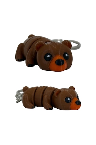 Renkli 3d Sevimli Ayı Hayvan Figürü Anahtarlıklar - Eğlenceli Ve Şık Tasarım 5-5,5 Cm Kahverengi