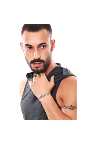 Erkek Antik Gümüş Kaplama Ayarlanabilir Örgü Baskılı Kelepçe Bile Çok Renkli